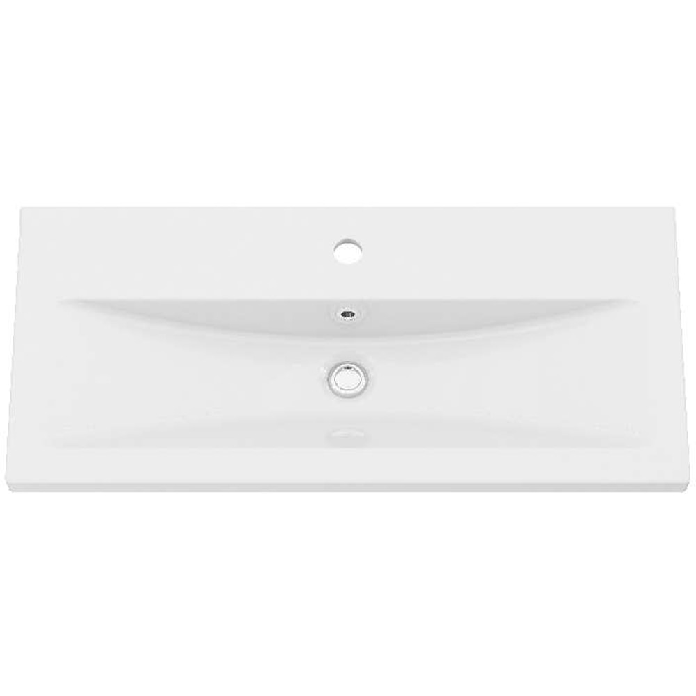 Lavoar pe blat GOODHOME Nira, ceramica, 80.4 x 36 cm, alb lucios