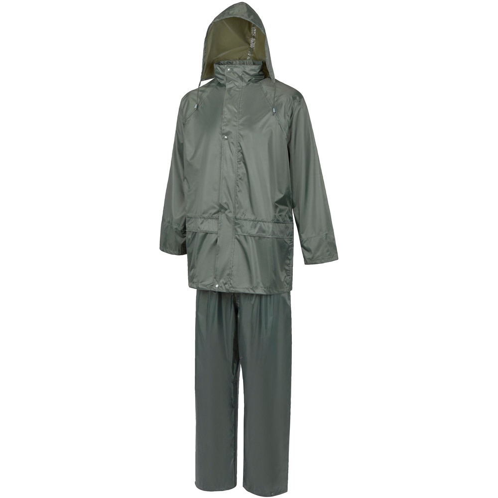 Costum impermeabil Site, 2 piese, poliester, marimea L, verde