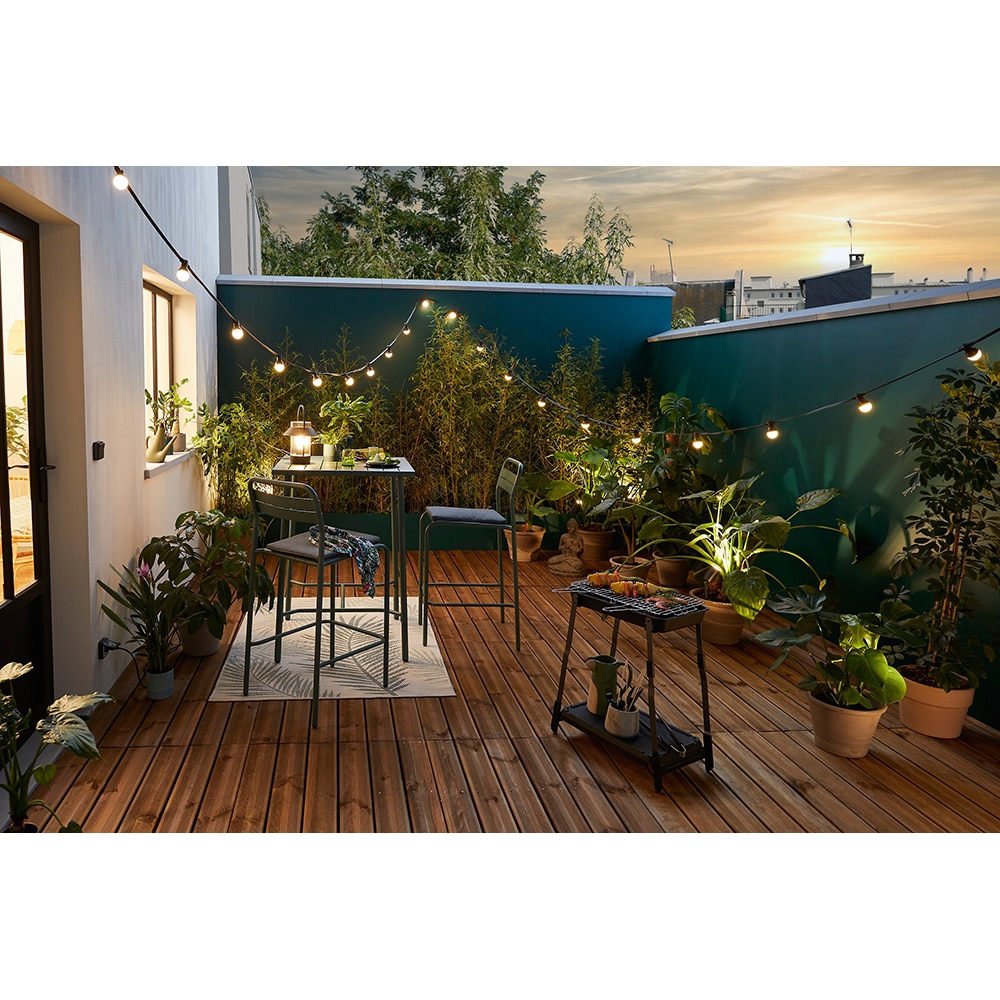 Masa terasa GOODHOME Lithari, otel, 100 x 76 x 106 cm, verde