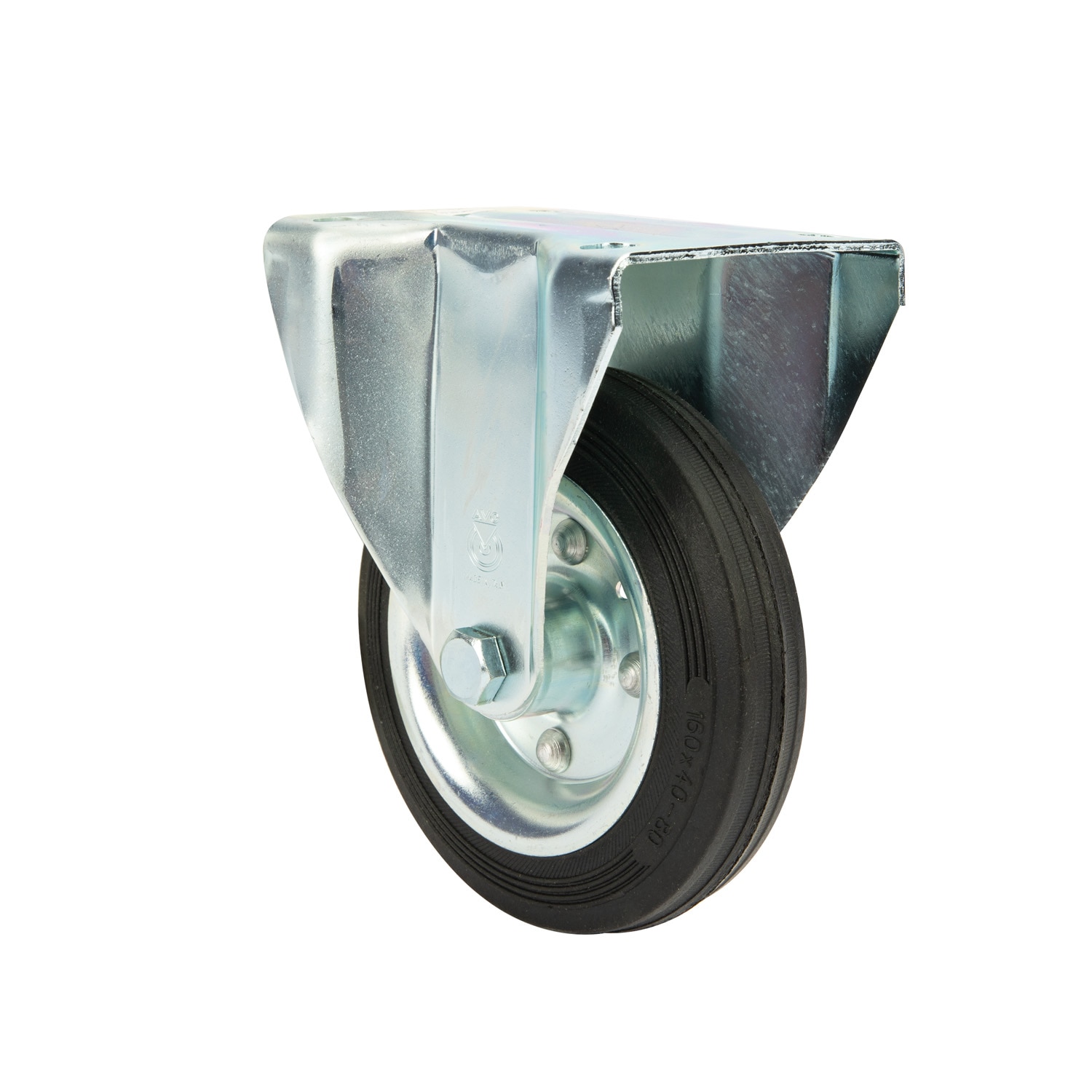 Rola dispozitive cauciuc masiv, rola fixa rulment, 160 x 40 mm, 150 kg