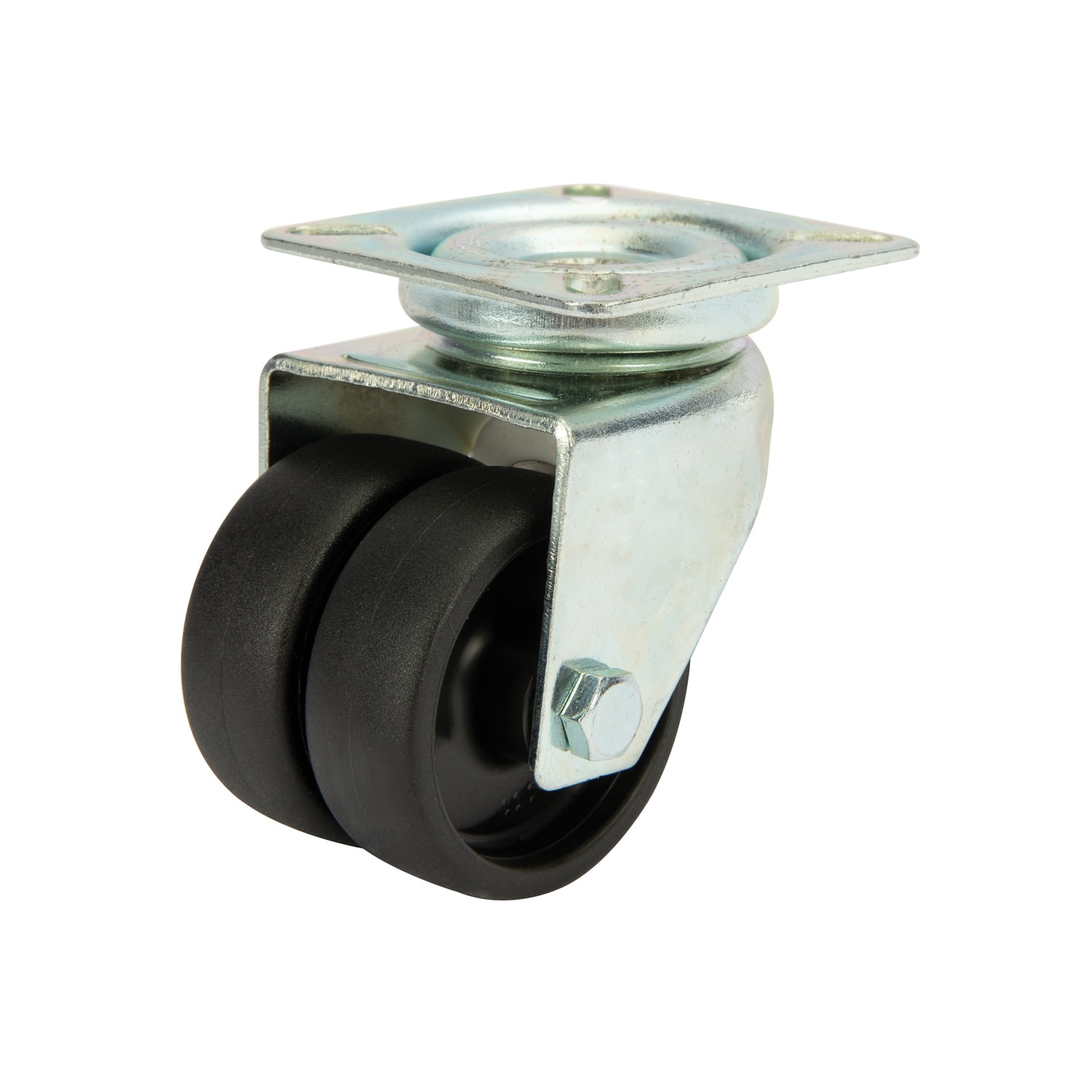 Rola dubla din plastic, lagar de alunecare, 50 x 19 mm, 80 kg