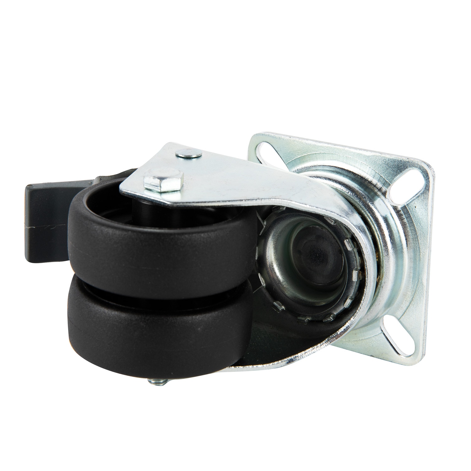 Rola dubla din plastic, dispozitiv de fixare total 50 x 19 mm, 80 kg