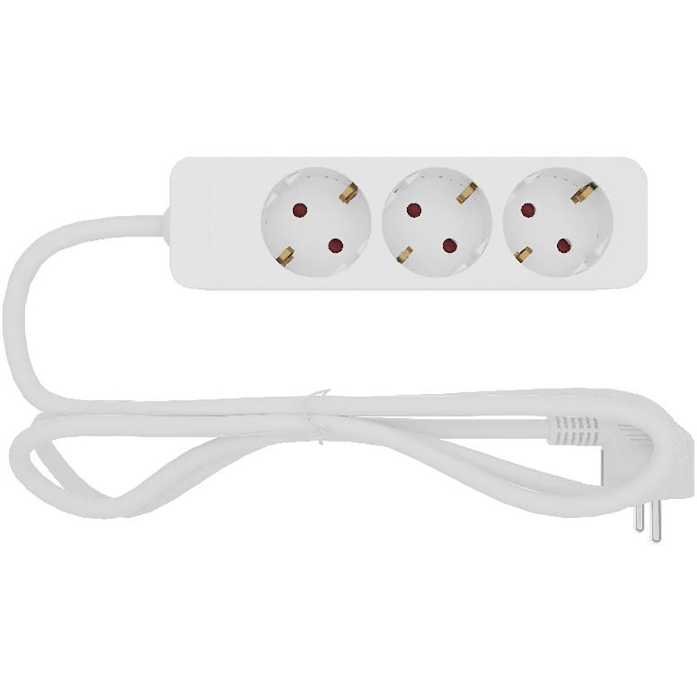 Prelungitor JACOBSEN, 3 prize Schuko, 1 m, alb