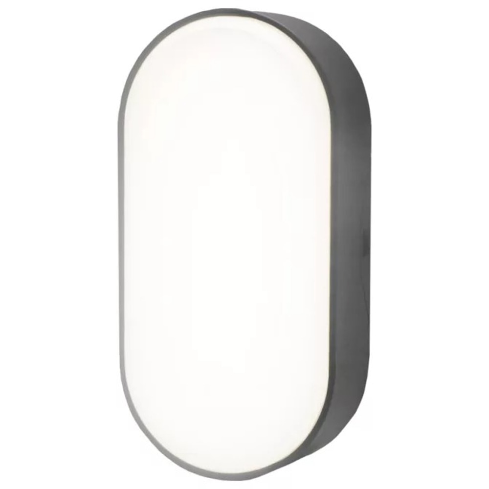 Lampa ovala Bulkhead GoodHome, LED integrat, 10 W, IP44, rezistenta la umiditate, negru