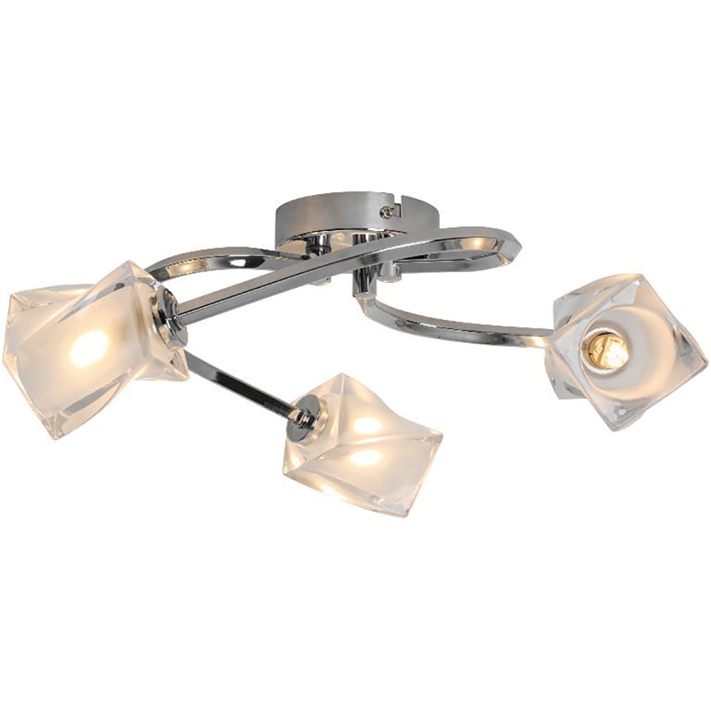 Lampa 3 becuri GOODHOME Gracies, 25W, G9, argintiu