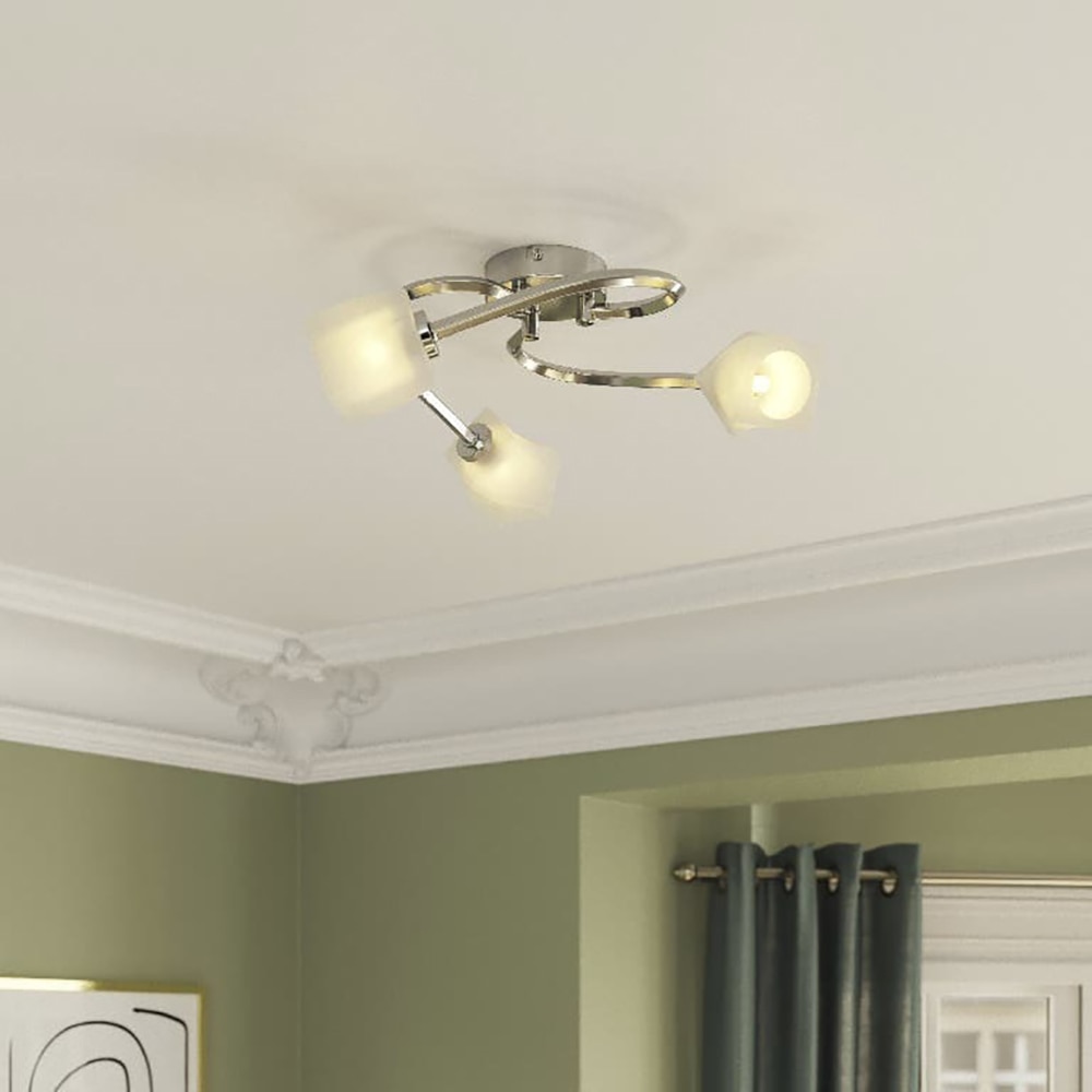 Lampa 3 becuri GOODHOME Gracies, 25W, G9, argintiu