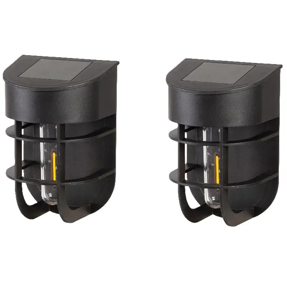 Set 2 aplici solare SITE 101233178, IP44, plastic, negru