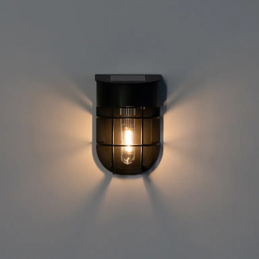 Set 2 aplici solare SITE 101233178, IP44, plastic, negru