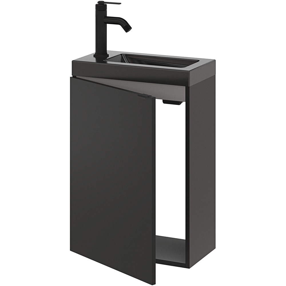 Baterie lavoar GOODHOME Selenga, inaltime 19.3 cm, alama, negru