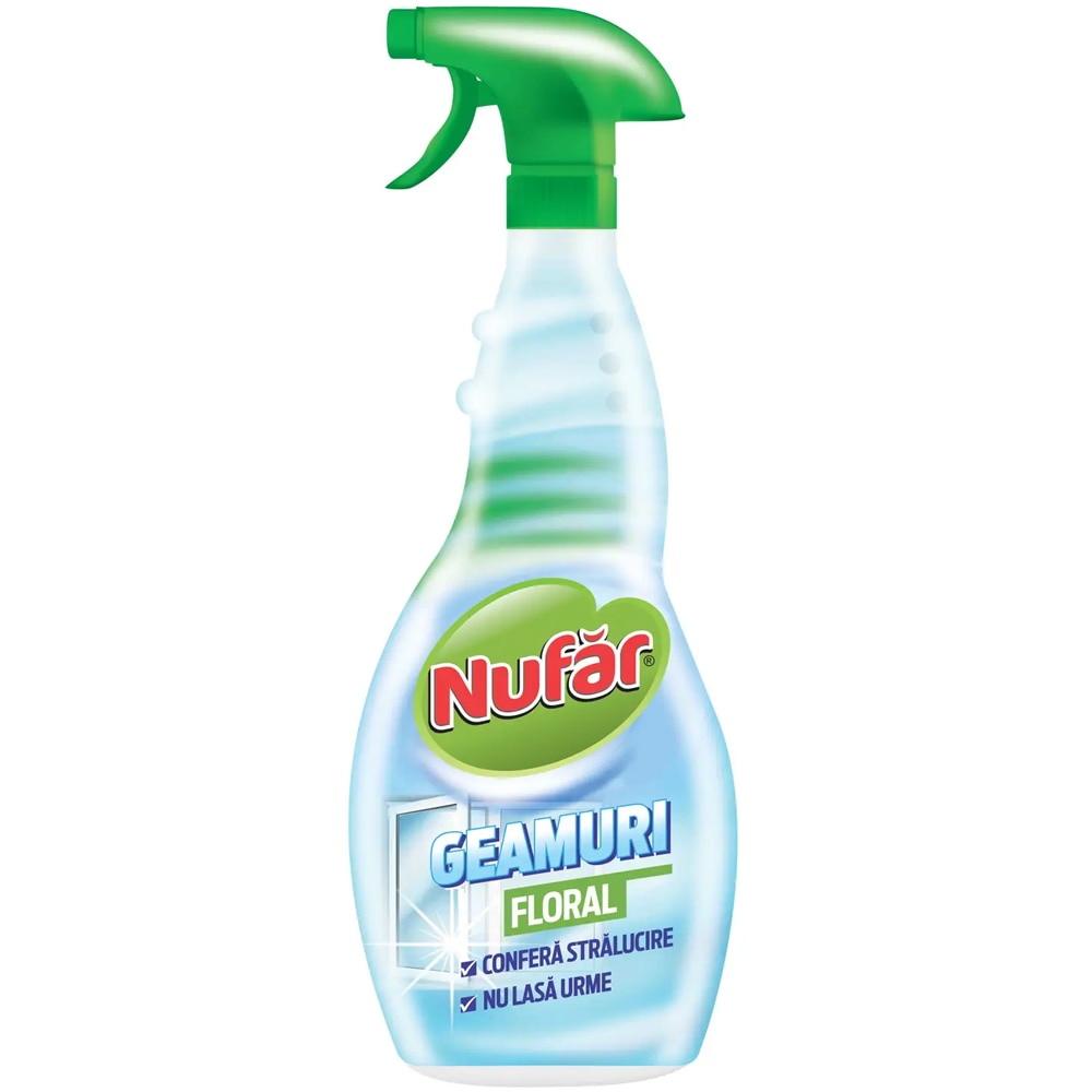 Solutie de curatat geamuri NUFAR Floral, 500 ml