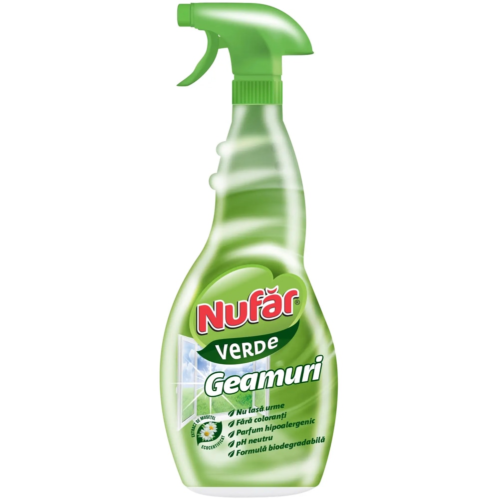 Solutie de curatat geamuri NUFAR Verde, 500 ml
