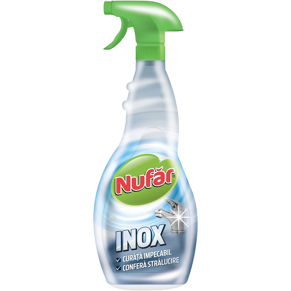 Solutie curatare suprafete bucatarie NUFAR, Inox, 500 ml