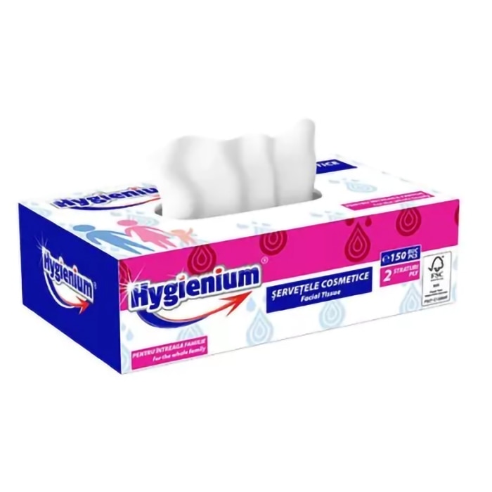 Servetele cosmetice HYGENIUM Pink, 2 straturi, 150 bucati