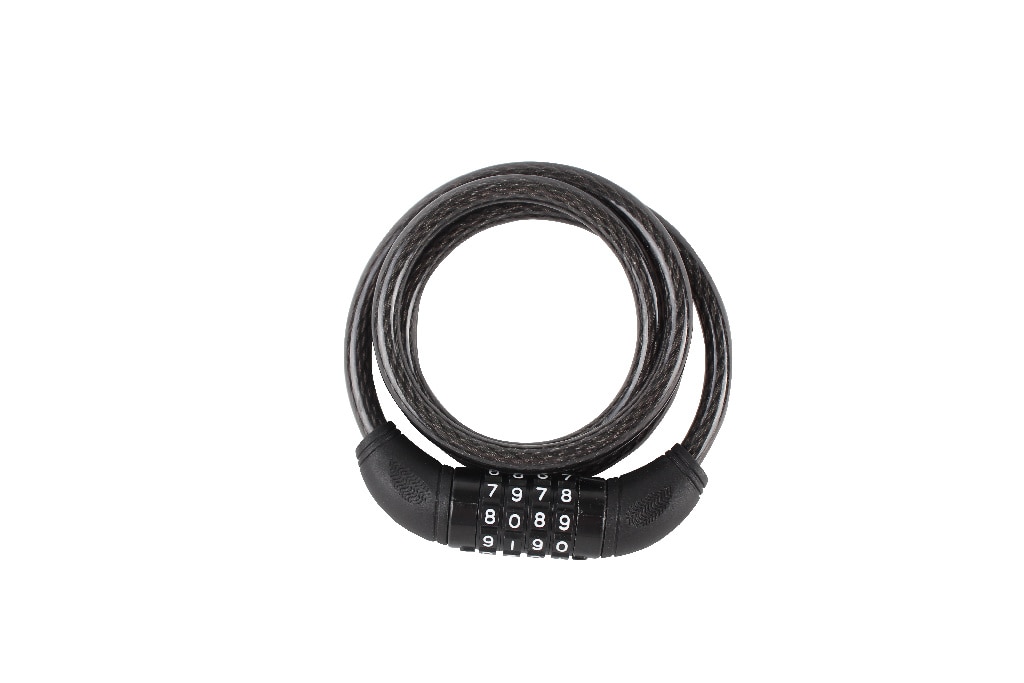 Antifurt otel bicicleta SMITH AND LOCKE, invelis PVC, 10 x 1200mm, cifru, negru