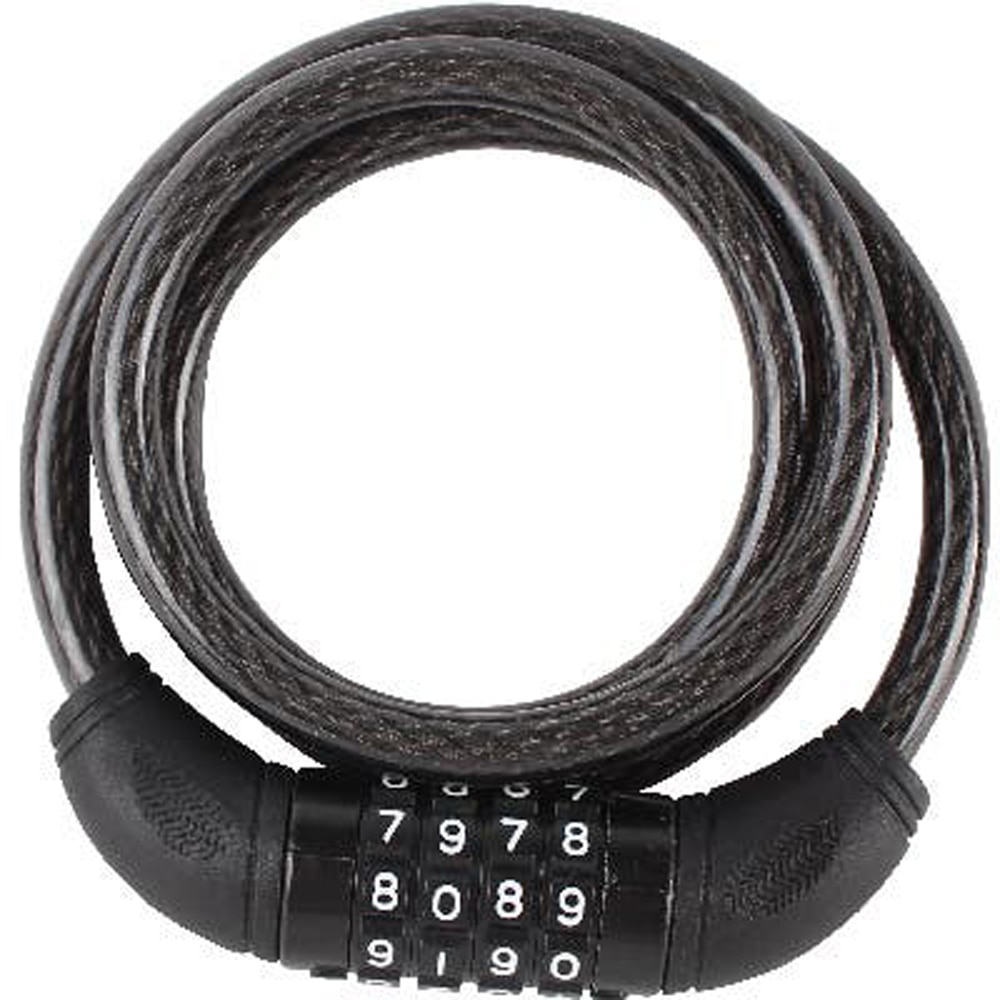 Antifurt otel bicicleta SMITH AND LOCKE, invelis PVC, 10 x 1200mm, cifru, negru