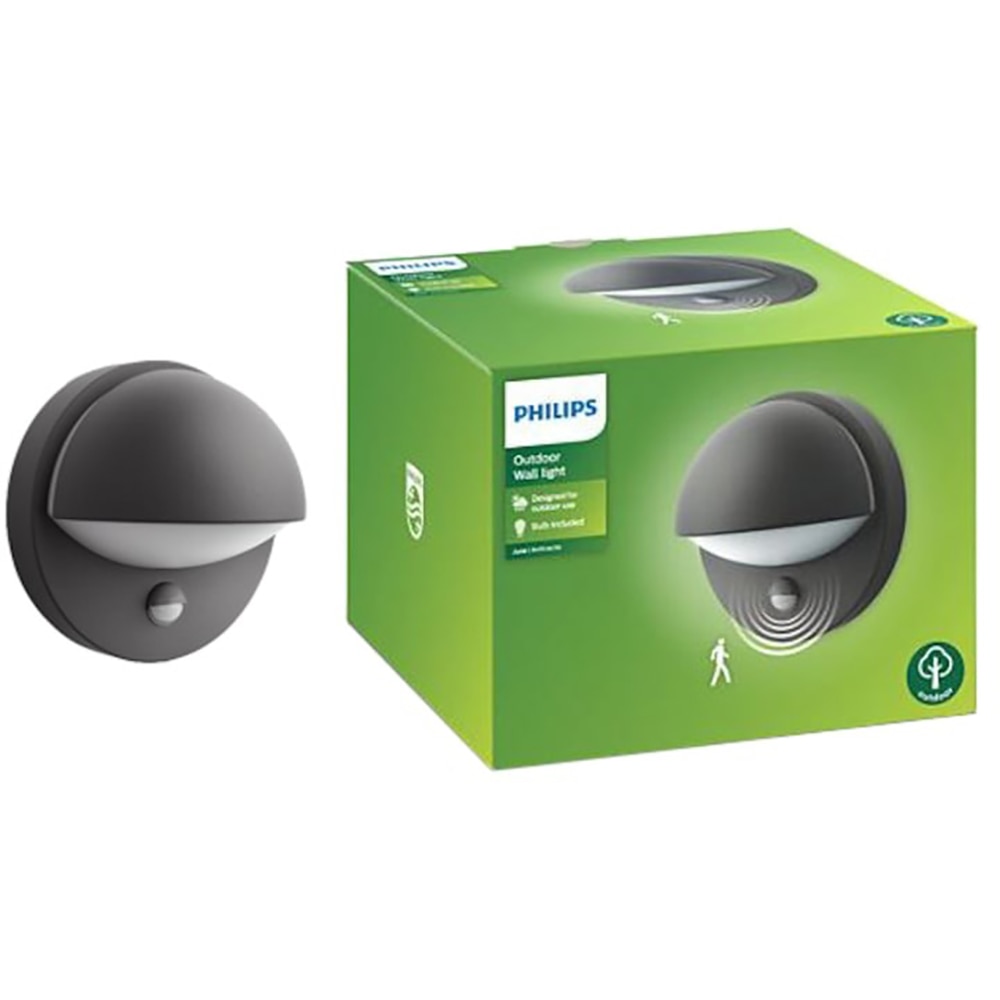 Aplica de exterior PHILIPS June, 12W, 741lm, IP44, gri antracit