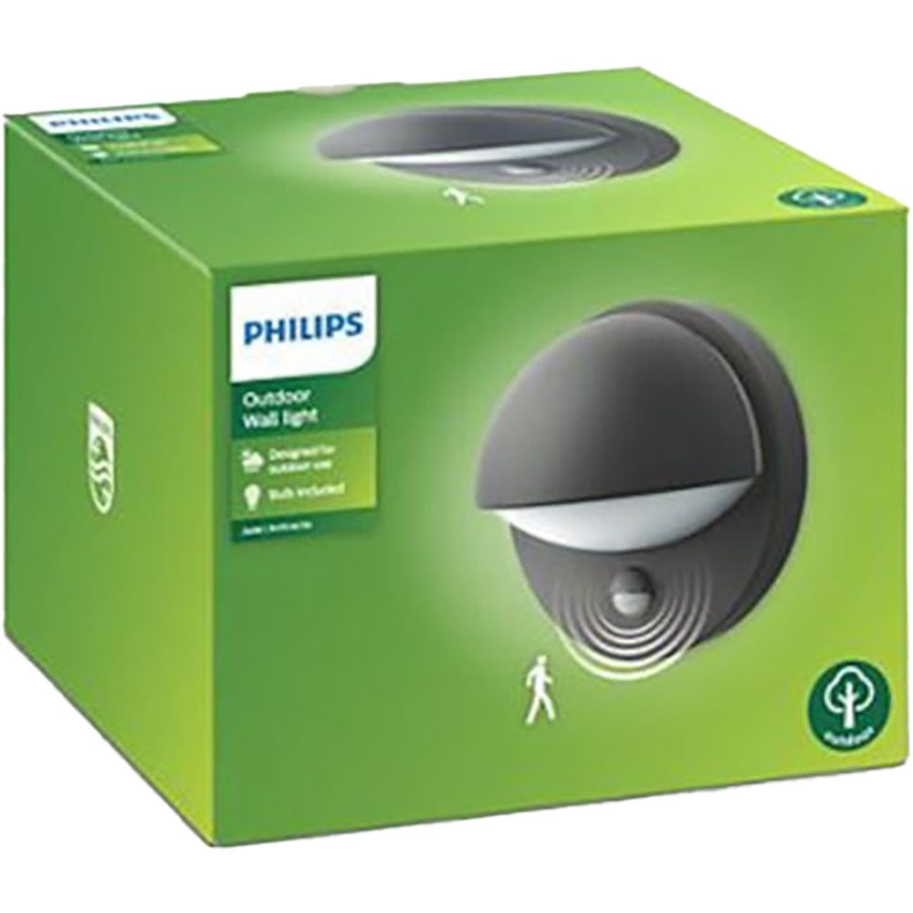 Aplica de exterior PHILIPS June, 12W, 741lm, IP44, gri antracit