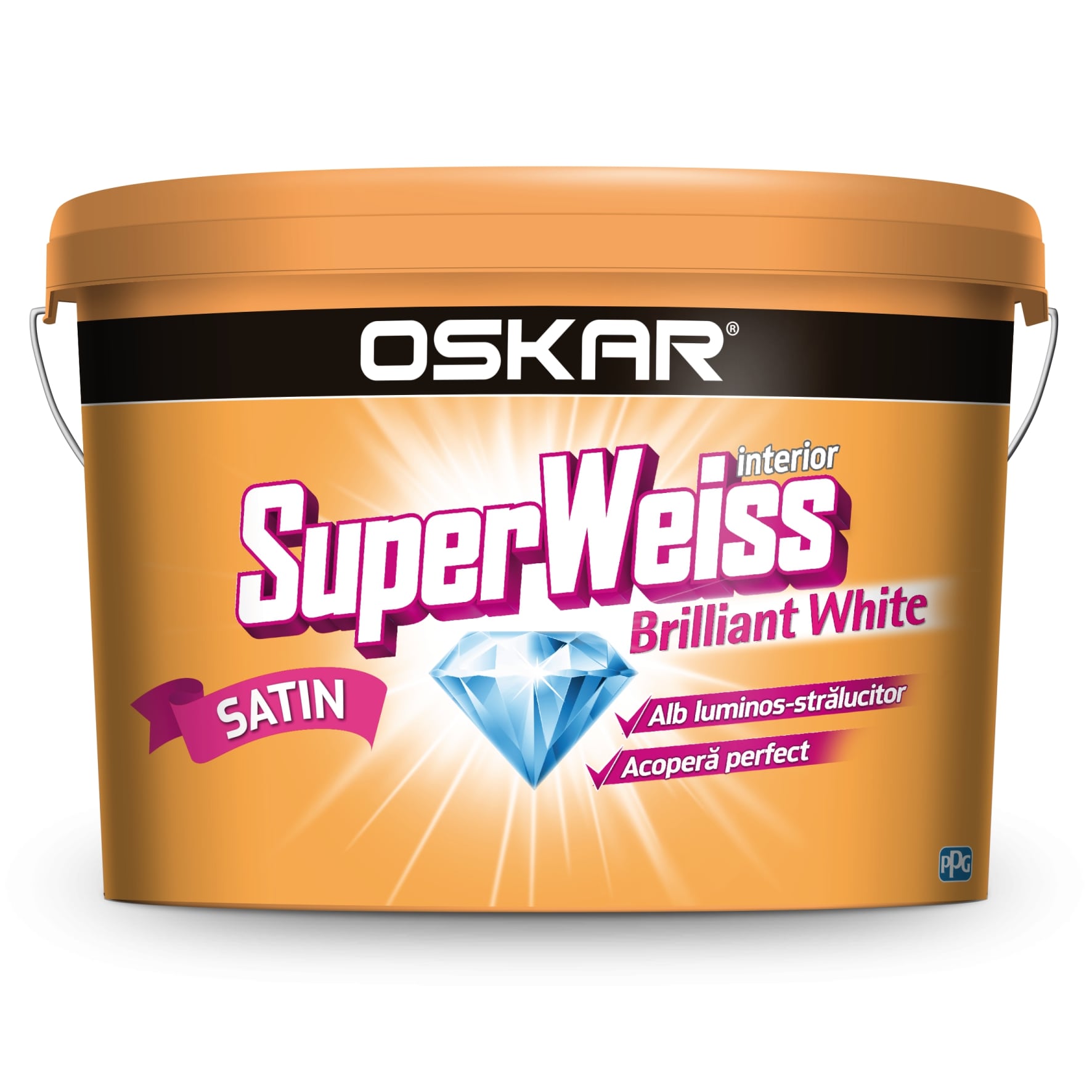 Vopsea lavabila Oskar SuperWeiss Brilliant, alb, 8.5 L, Interior