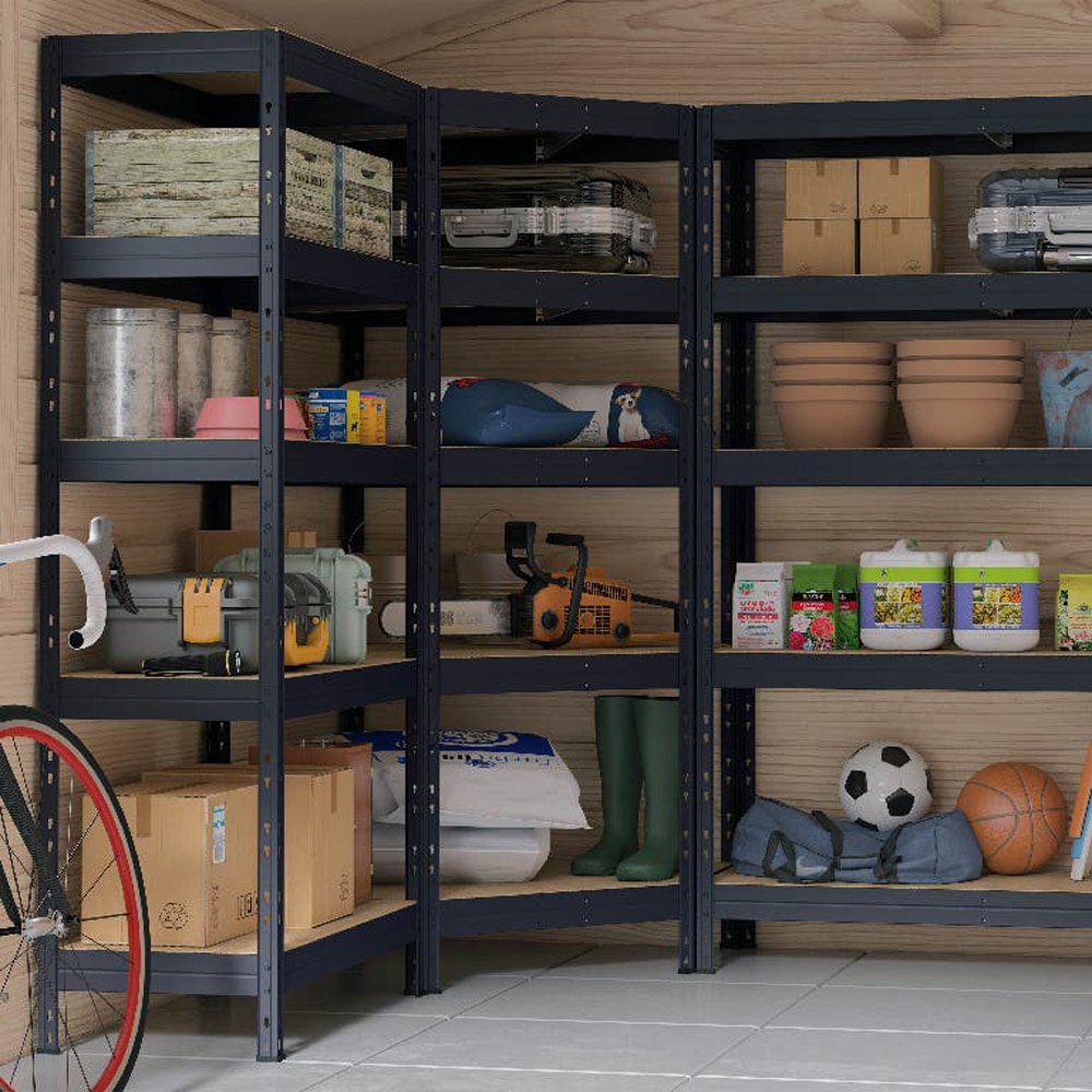 Raft atelier GOODHOME Rand, otel, 67.5 x 40 x 180 cm, negru