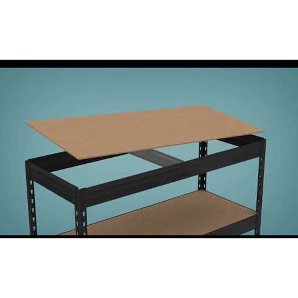 Raft atelier GOODHOME Rand, otel, 97 x 60 x 180 cm, negru