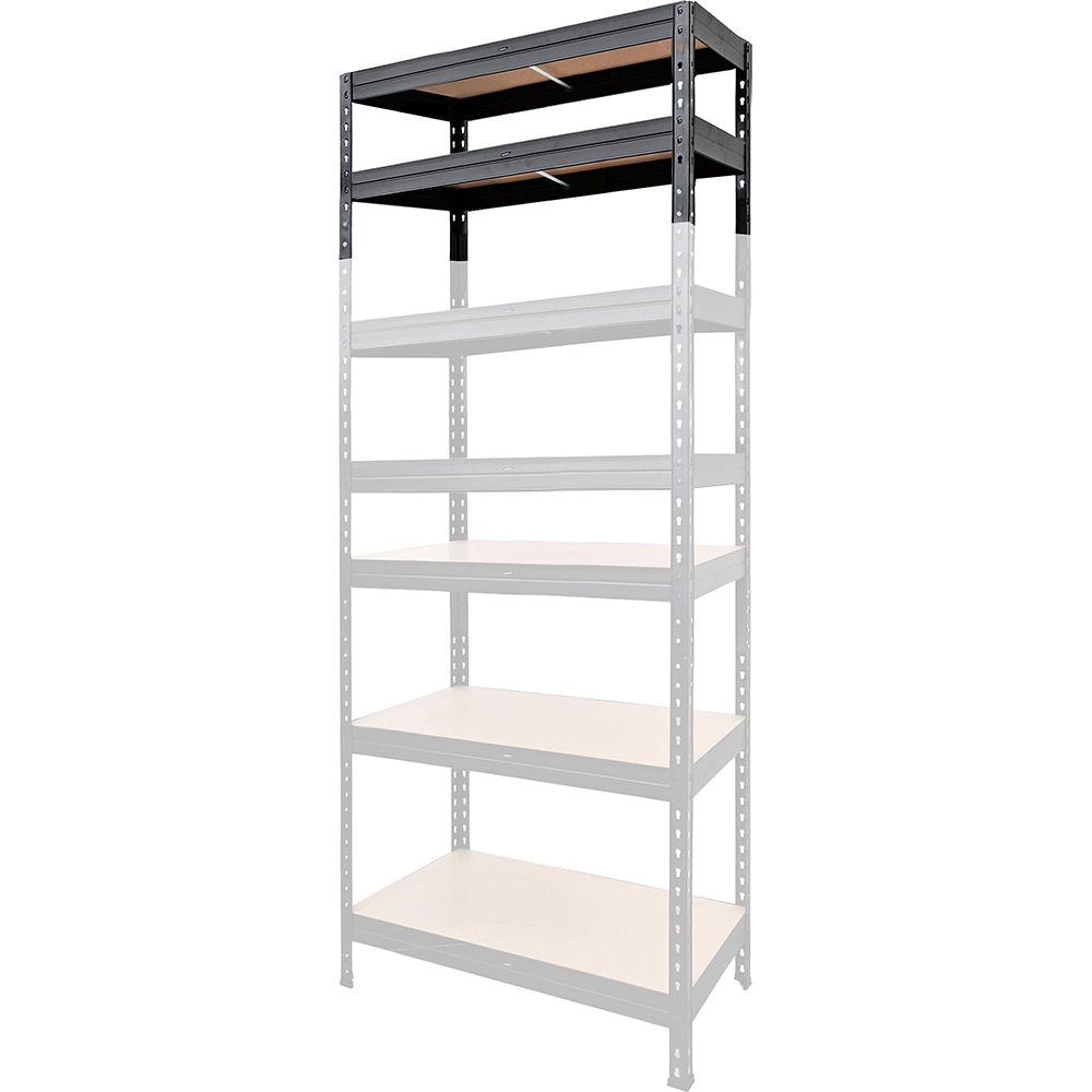 Extensie raft 2 polite GOODHOME rivet, 67 x 46 x 40 cm, sarcina maxima/polita 150 kg, HDF si otel, negru