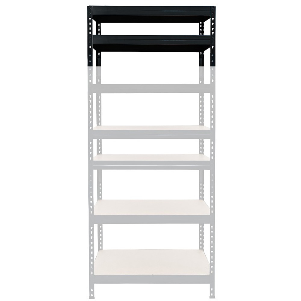 Extensie raft 2 polite GOODHOME rivet, 67 x 46 x 40 cm, sarcina maxima/polita 150 kg, HDF si otel, negru