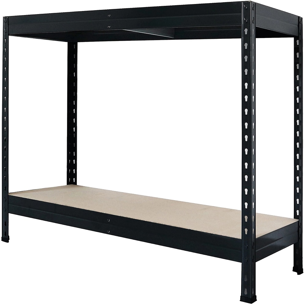 Extensie raft 2 polite GOODHOME Rivet, 90 x 97 x 60 cm, sarcina maxima/polita 250 kg, HDF si otel, negru