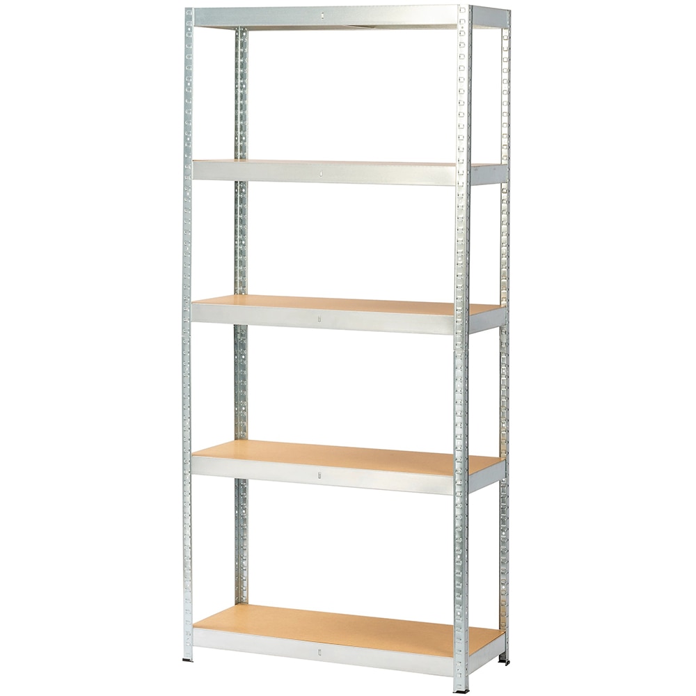 Raft 5 polite GOODHOME Ryle, 180 x 75 x 35 cm, HDF si otel, gri