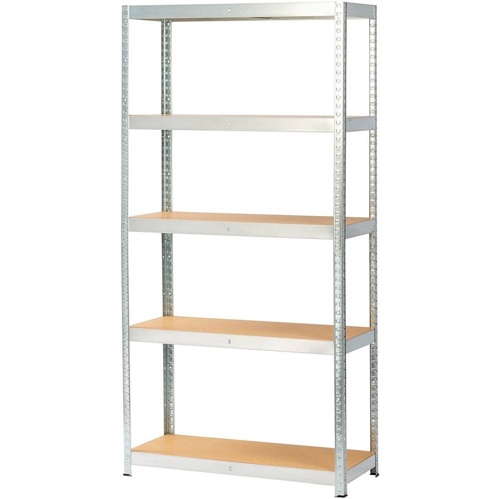 Raft 5 polite GOODHOME Ryle, 180 x 90 x 40 cm, HDF si otel, gri