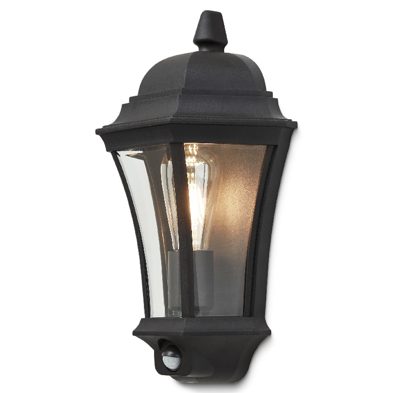 Lampa de exterior, cu senzor, negru, E27