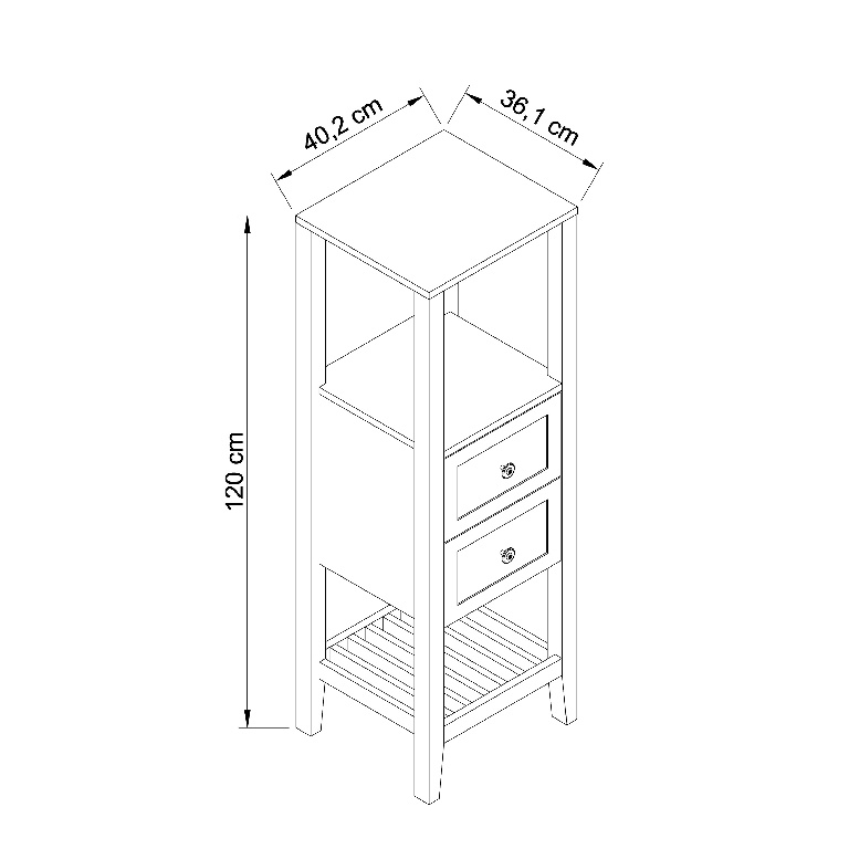 Dulap baie GoodHome Perma, 120 x 40 x 36 cm, albastru