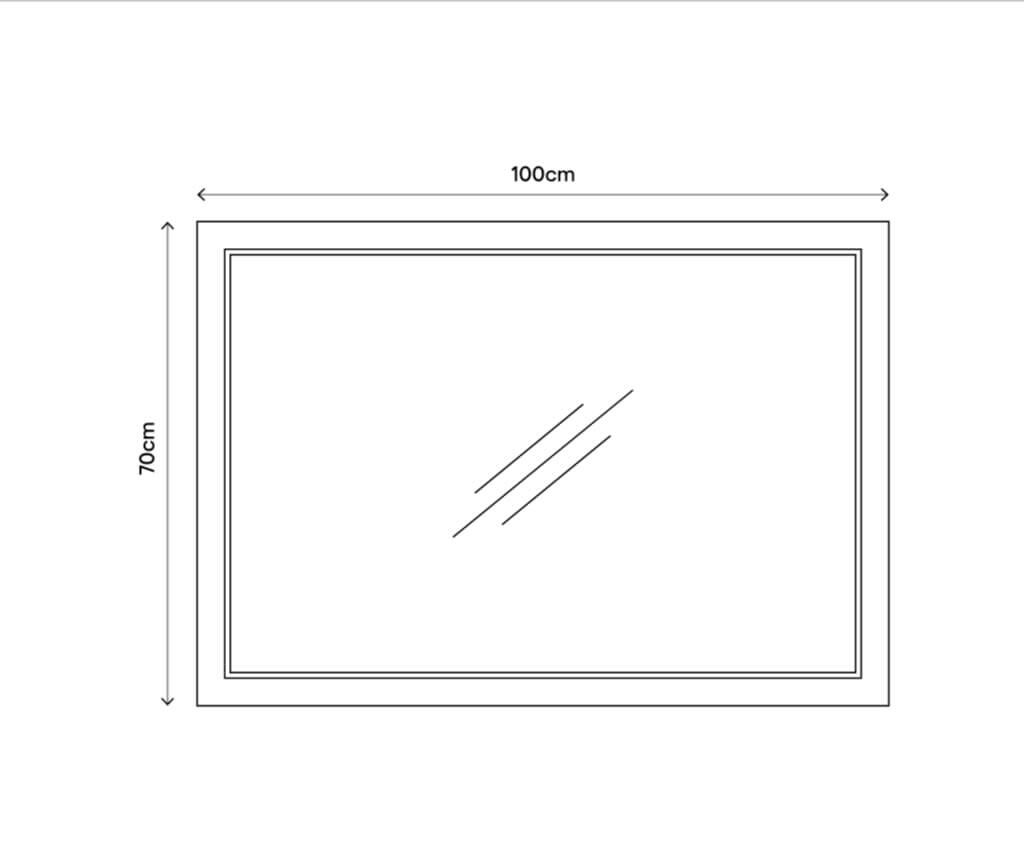 Oglinda baie GoodHome Perma, 100 x 70 x 1.6 cm, albastru