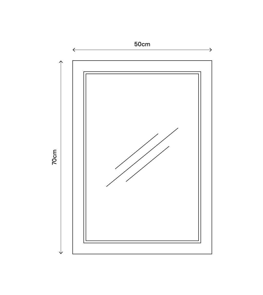 Oglinda GoodHome Perma, 70 x 50 x 1.6 cm, albastru