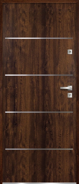 Usa de exterior pentru casa, metalica, nuc, stanga, 205 x 88 cm  Fortia Cecina