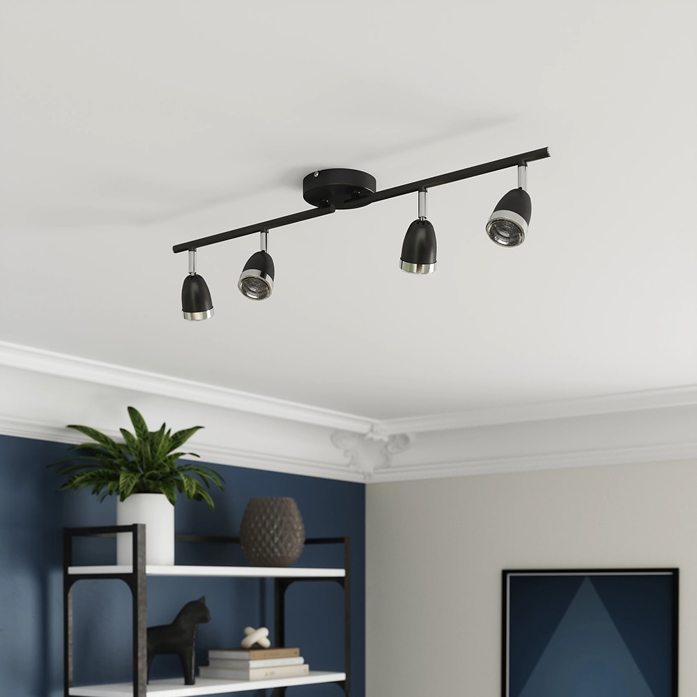 Spot LED Apheliotes GOODHOME, 3 becuri GU10, 7W, metal, negru