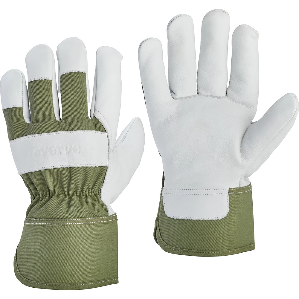 Manusi pentru gradinarit VERVE, marimea L, piele, verde/alb