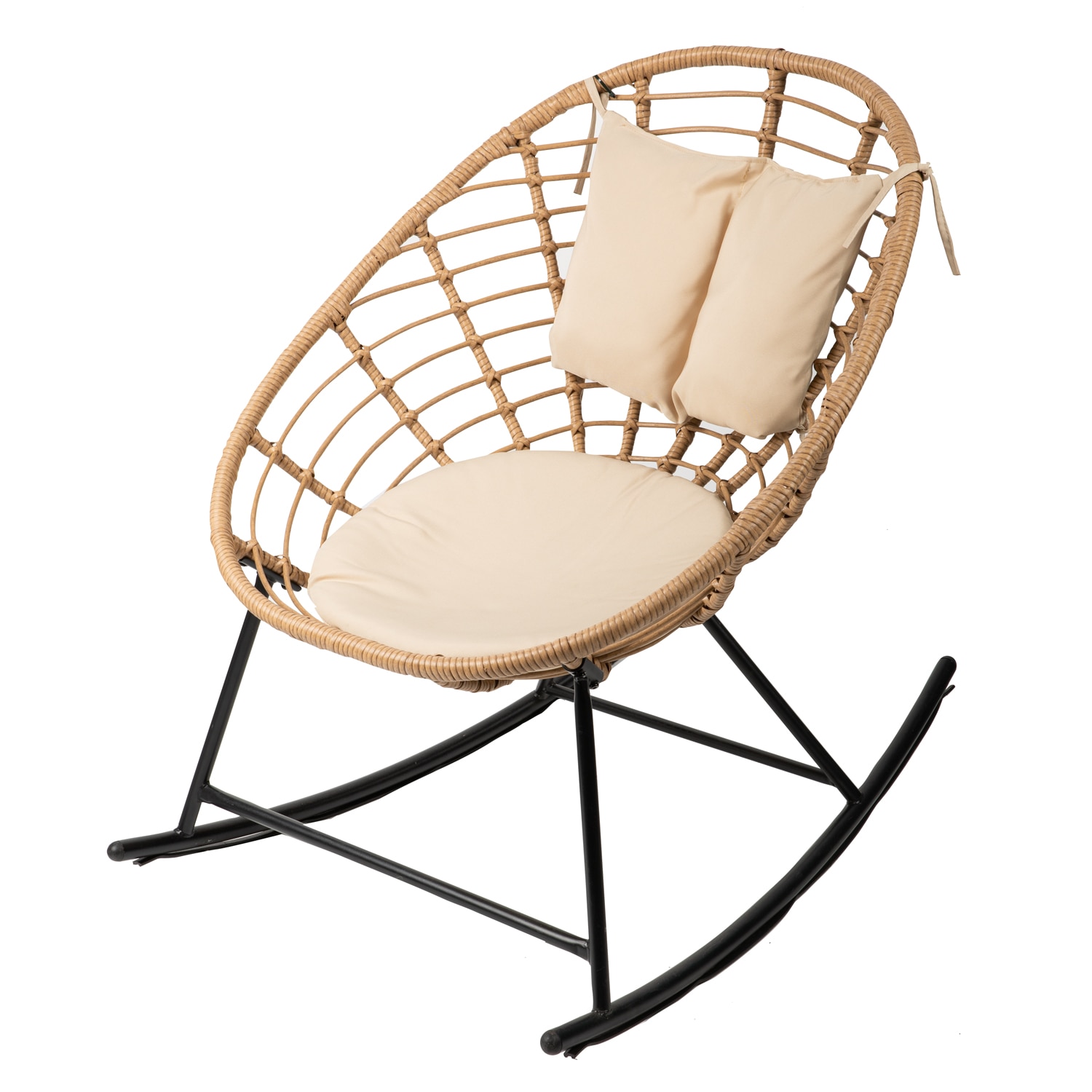 Scaun balansoar de gradina, bej, rattan, 64 x 147 x 88 cm • Home Decor