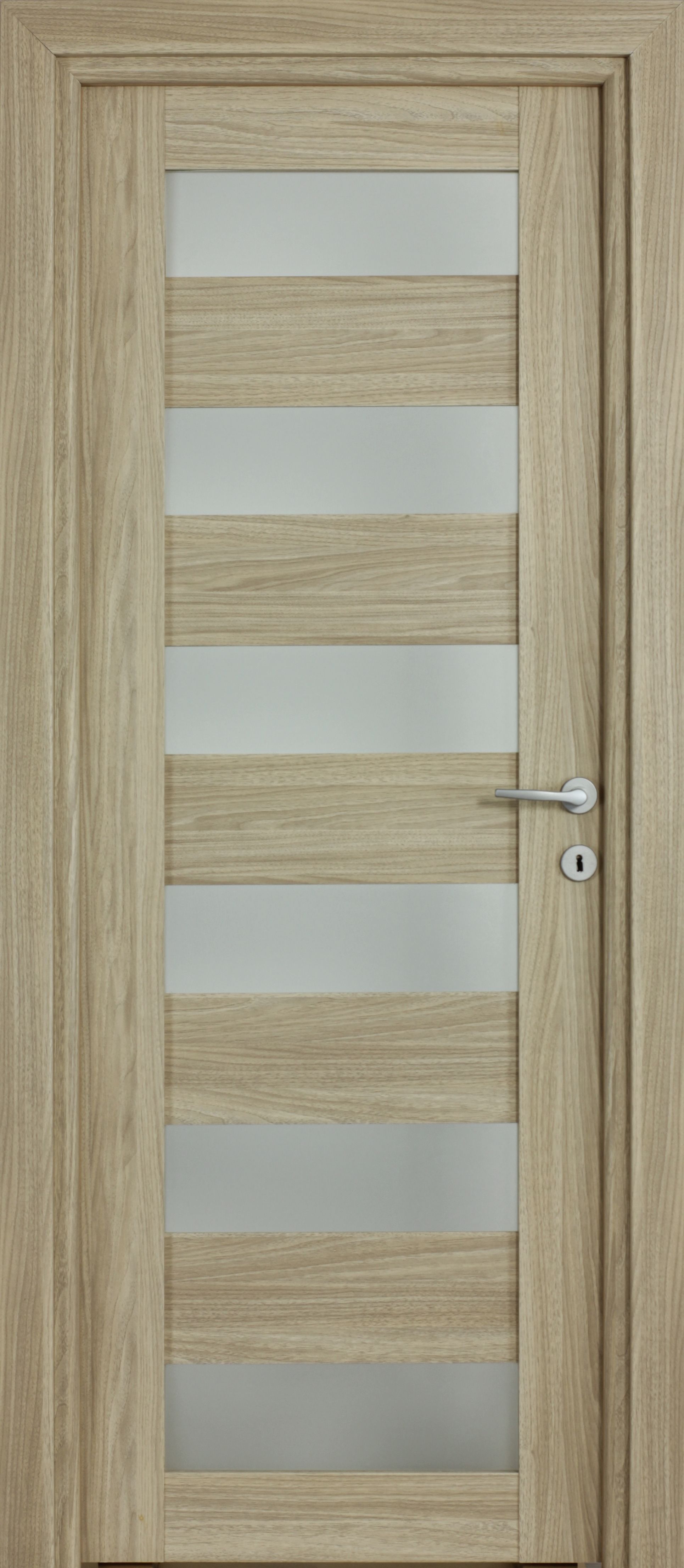 Usa interior Karpat, cu geam, reversibila, MDF, 68 x 203 cm, maro deschis