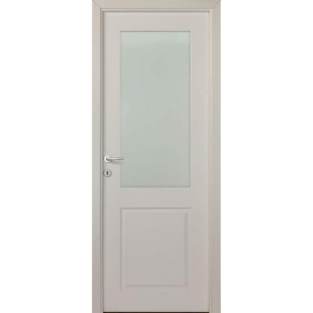 Usa interior reversibila cu geam Gol2 Veltadoors, toc inclus, 78 x 203 cm, MDF, alb