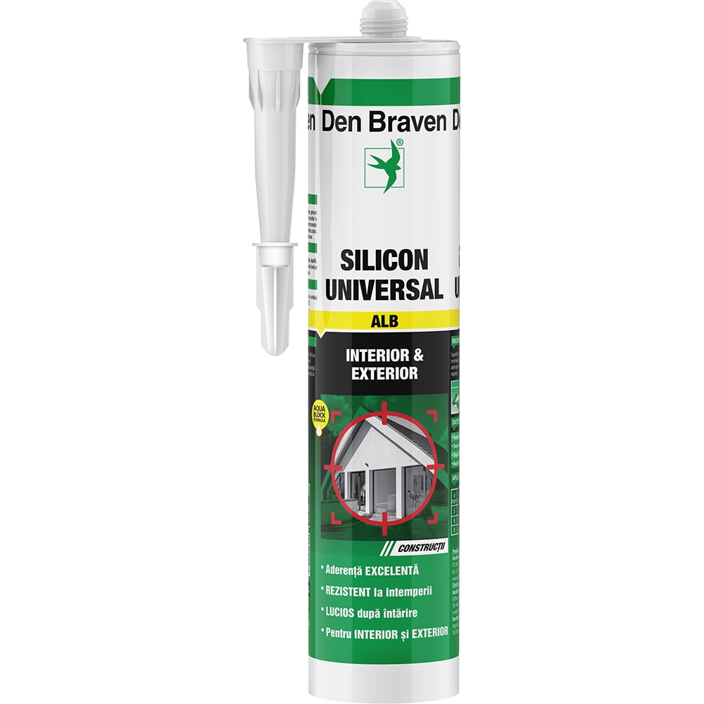 Silicon Universal, Alb, Aplicare Pistol, 280 Ml  Den Braven Diy 