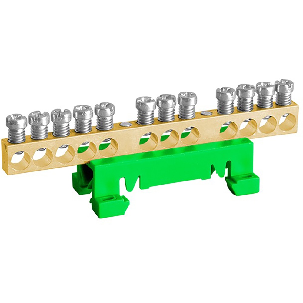 Bara terminala pe sina NOARK, poliamida, 2x3 cm, verde