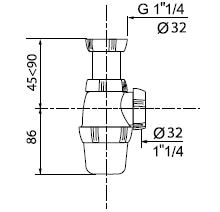Sifon reglabil, lavoar • Wirquin