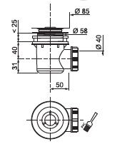 Sifon cadita de dus, 6 cm • Wirquin