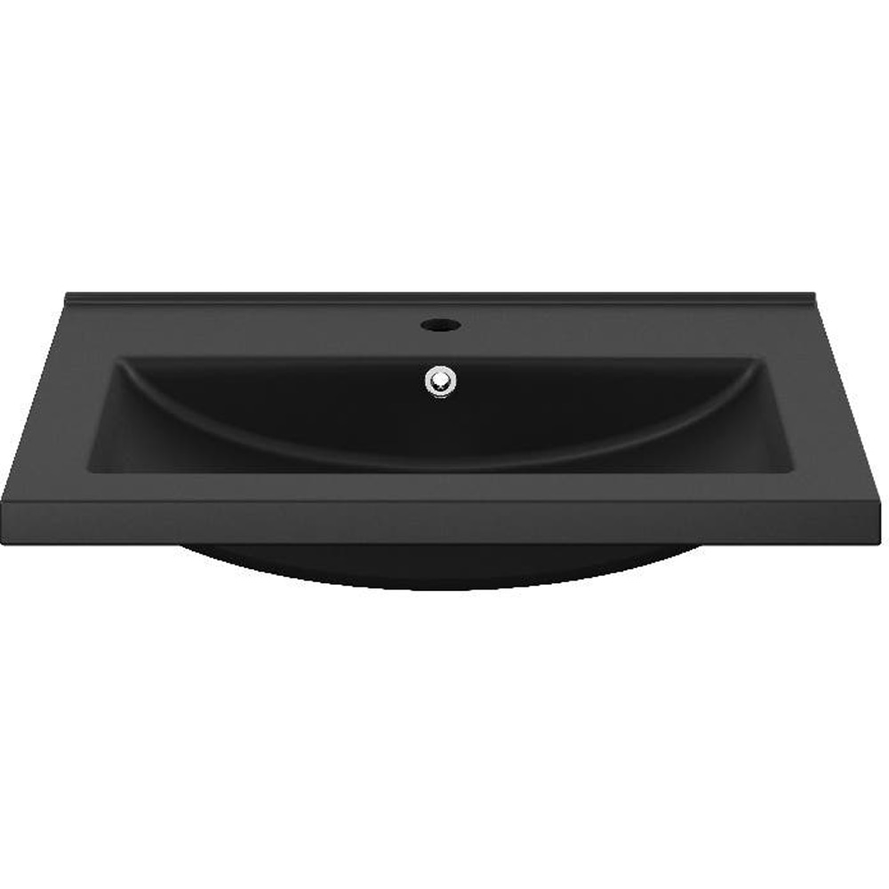 Lavoar pe blat GOODHOME Nira, ceramica, 60.4 x 45.4 cm, negru mat