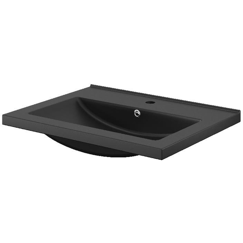 Lavoar pe blat GOODHOME Nira, ceramica, 60.4 x 45.4 cm, negru mat