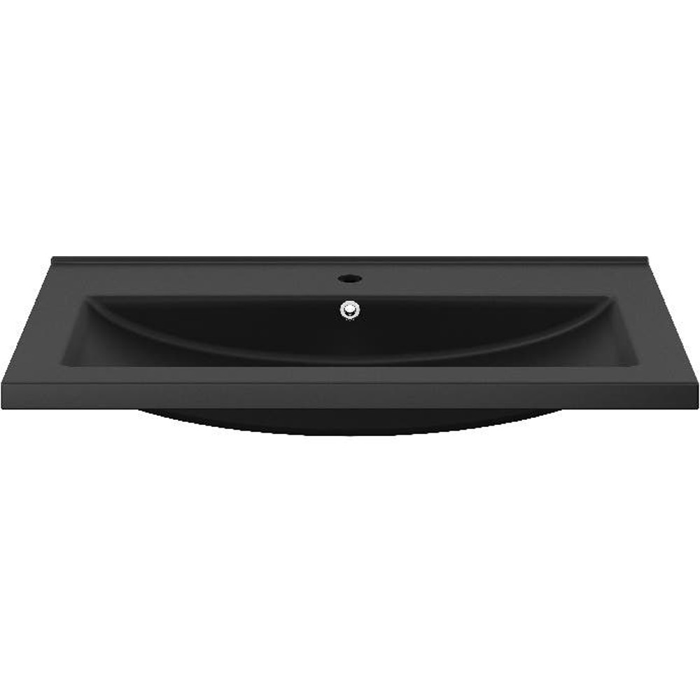 Lavoar pe blat GOODHOME Nira, ceramica, 80.4 x 45.4 cm, negru mat