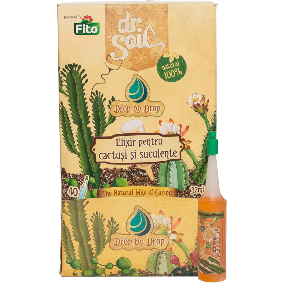Elixir pentru cactusi si suculente Dr. Soil, ingrasamant natural, 32 ml