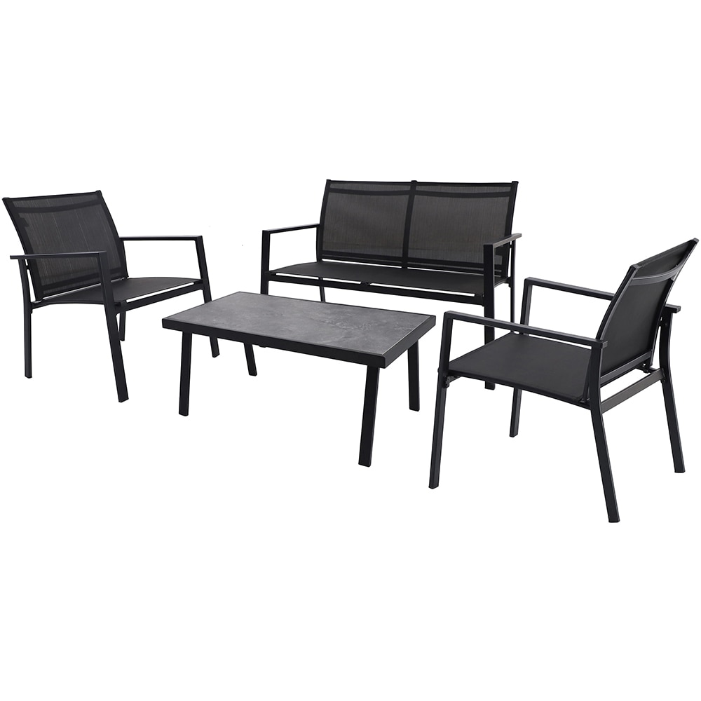 Set mobilier gradina Bahama, 4 piese, negru
