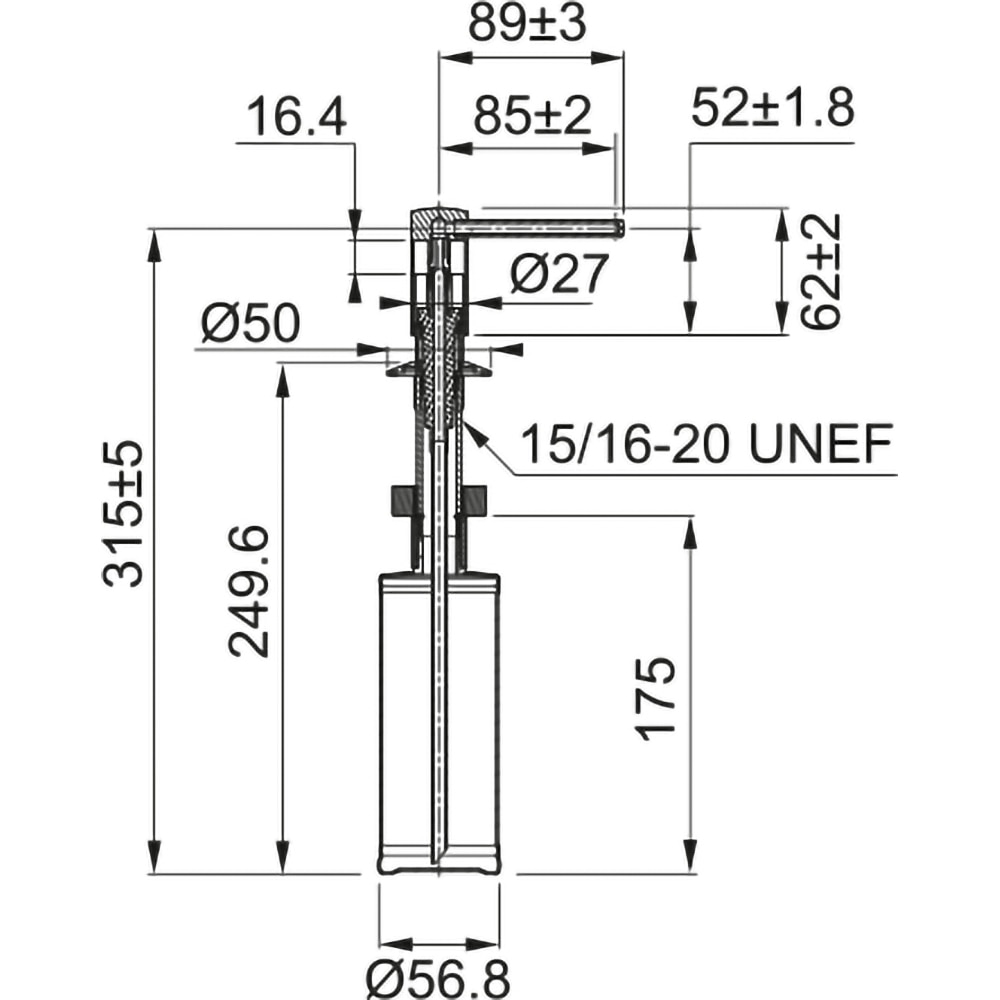 Dispenser sapun lichid FRANKE Comfort, 350 ml, negru-crom