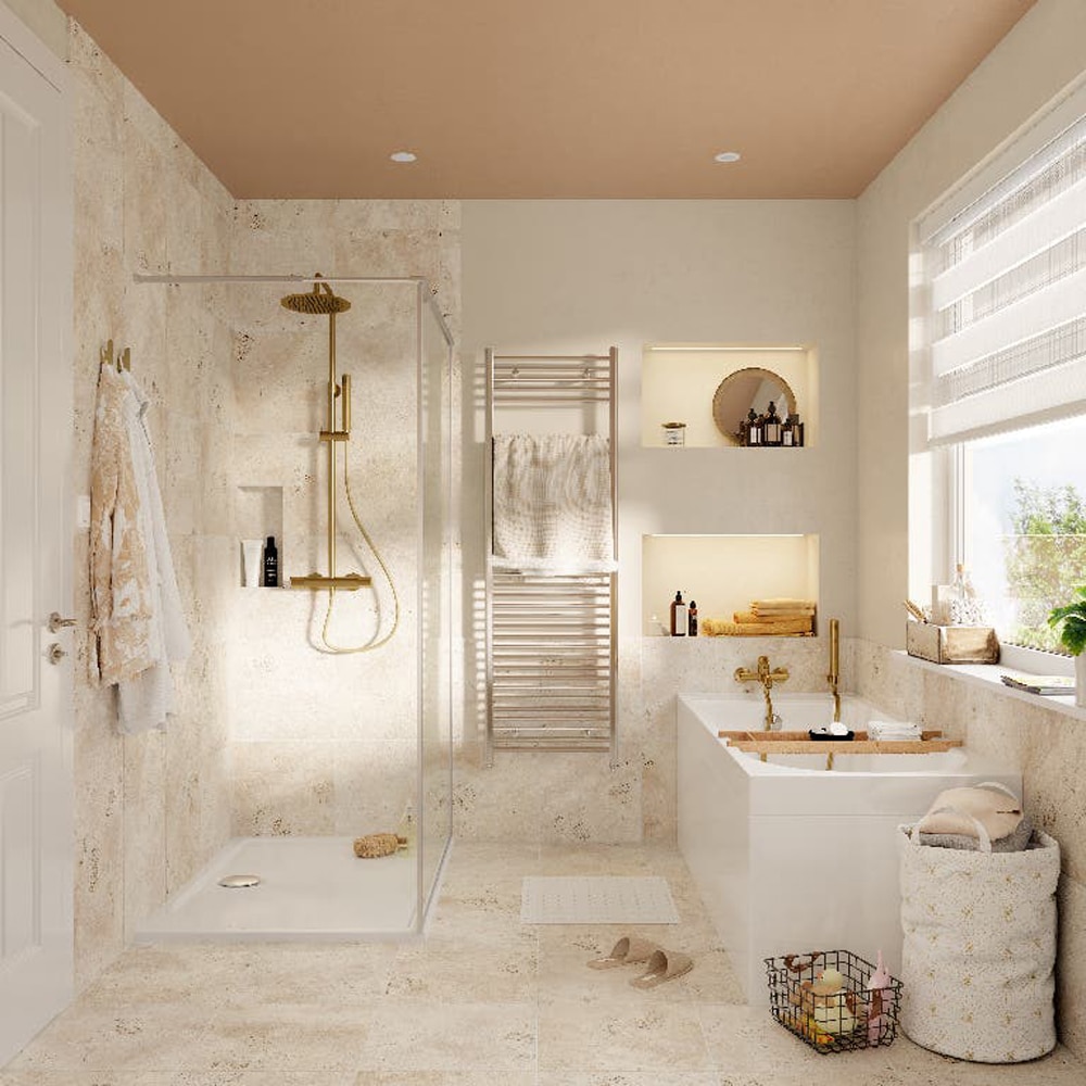 Sistem dus GOODHOME Owens, termostat, 1 functie, auriu